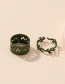 Fashion Green Alloy Geometric Ring Set
