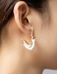 Fashion White Acrylic Geometric V-shaped Earrings