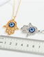 Fashion Silver Color Diamond Eye Palm Necklace