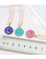 Fashion Light Blue Alloy Oil Drop Diamond Star And Moon Necklace