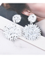 Fashion White Metal Painted Polka Dot Flower Earrings