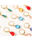 Fashion Color Alloy Diamond Drop-shaped Earring Set