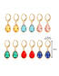 Fashion Color Alloy Diamond Drop-shaped Earring Set