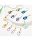 Fashion Color Alloy Inlaid Colorful Diamond Drop-shaped Earrings Set