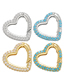 Fashion White Gold Color And White Diamonds Micro Diamond Peach Heart-shaped Buckle Diy Accessories