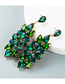 Fashion Green Alloy Full Diamond Flower Tassel Earrings