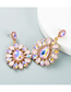 Fashion Yellow Color Alloy Diamond Drop Flower Geometric Earrings