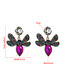 Fashion White Alloy Inlaid Fancy Diamond Butterfly Pearl Stud Earrings