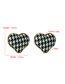 Fashion Black Alloy Houndstooth Pattern Love Ear Studs