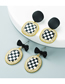 Fashion Bow Knot Alloy Inlaid Rhinestone Houndstooth Bow Stud Earrings