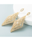 Fashion Rhombus Alloy Diamond Earrings