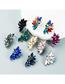 Fashion Black Alloy Diamond Geometric Flower Stud Earrings
