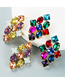 Fashion Colorful Alloy Inlaid Diamond Geometric Stud Earrings