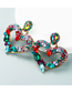 Fashion Color Alloy Inlaid Fancy Diamond Love Ear Studs