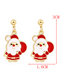 Fashion Red Alloy Drip Oil Santa Stud Earrings
