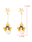 Fashion Gold Alloy Five-pointed Star Angel Stud Earrings