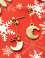 Fashion Gold Alloy Christmas Moon Stud Earrings
