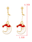 Fashion Gold Alloy Christmas Moon Stud Earrings