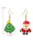 Fashion Santa Claus Alloy Santa Christmas Tree Asymmetrical Earrings