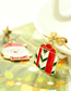 Fashion Red Alloy Drip Oil Santa Gift Box Earrings