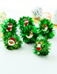 Fashion Moon Alloy Drop Oil Green Ribbon Christmas Asymmetrical Earrings