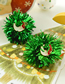 Fashion Sock Alloy Drop Oil Green Ribbon Christmas Asymmetrical Earrings