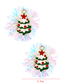 Fashion Tree + Old Man Alloy Drop Oil White Ribbon Christmas Asymmetrical Earrings
