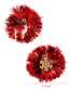 Fashion Deer Head + Bell Alloy Drop Oil Red Ribbon Christmas Asymmetrical Earrings