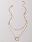 Fashion Gold Alloy Hollow Round Multilayer Necklace