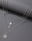Fashion Silver Alloy Lotus Multilayer Necklace
