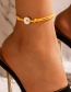 Fashion Yellow Alloy Dripping Flower Braided Bracelet