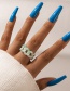 Fashion Blue Acrylic Buckle Ring
