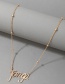 Fashion Gold Alloy Alphabet Single Layer Necklace