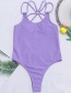 Fashion Black Solid Color Hollow One-piece Swimsuit