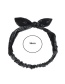 Fashion Black Printed Knotted Bunny Ears Elastic Headband