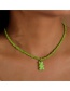 Fashion Green Rice Beads Beaded Bear Necklace