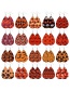 Fashion Orange Black-2 Halloween Printed Leather Drop Earrings
