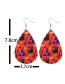 Fashion Red Black-2 Halloween Printed Leather Drop Earrings