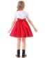 Fashion Red Black Children's Pattern Embroidery Color Matching Dress