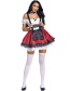 Fashion Claret Halloween Suspender Lace Skirt And One-neck Top Suit