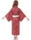 Fashion Girl Printed Cardigan With Waistband Kimono Skirt
