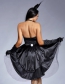 Fashion Black Halloween Halterneck Lace-trimmed Tuxedo Skirt
