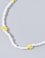 Fashion Yellow And White Alloy Rice Beads Beaded Flower Glasses Chain