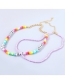 Fashion Two-piece Alloy Resin Letter Rice Bead Bead Necklace Set