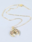 Fashion Gold Color Copper And Diamond Dinosaur Necklace