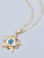 Fashion Blue Copper And Diamond Star Eye Necklace