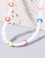 Fashion Color Alloy Resin Beaded Love Necklace