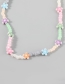 Fashion Color Alloy Resin Rice Bead Beaded Flower Necklace