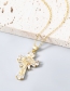 Fashion Gold Color Copper And Diamond Cross Necklace