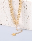 Fashion Gold Color Alloy Chain Five-pointed Star Y-shaped Necklace